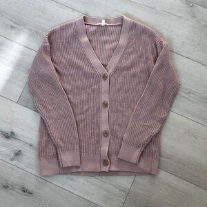 Haven Well Within Organic Cotton Shaker Stitch Cardigan Sepia Rose